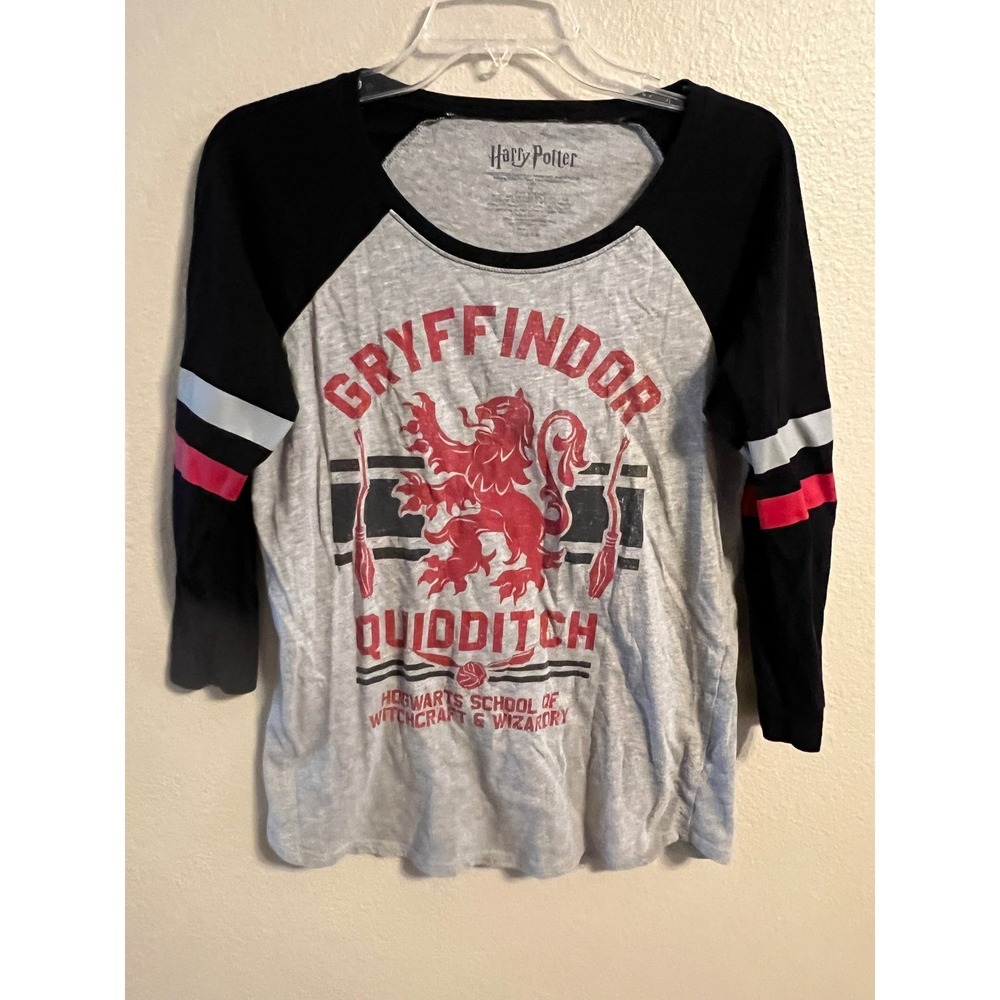 Harry Potter‎ Gryffindor Quidditch Graphic Raglan Baseball Tee Shirt Womens M